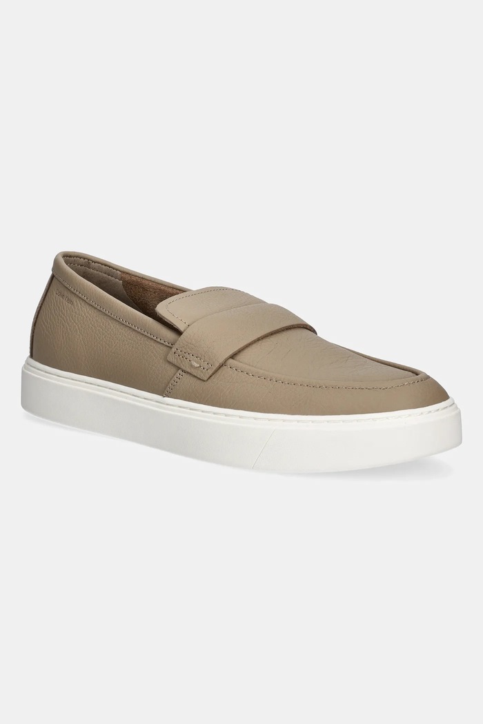 Kožené mokasíny Calvin Klein MOCCASIN LTH UNLINED casual hnedá HM0HM01813
