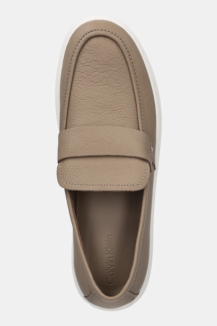 Kožené mokasíny Calvin Klein MOCCASIN LTH UNLINED hnedá HM0HM01813