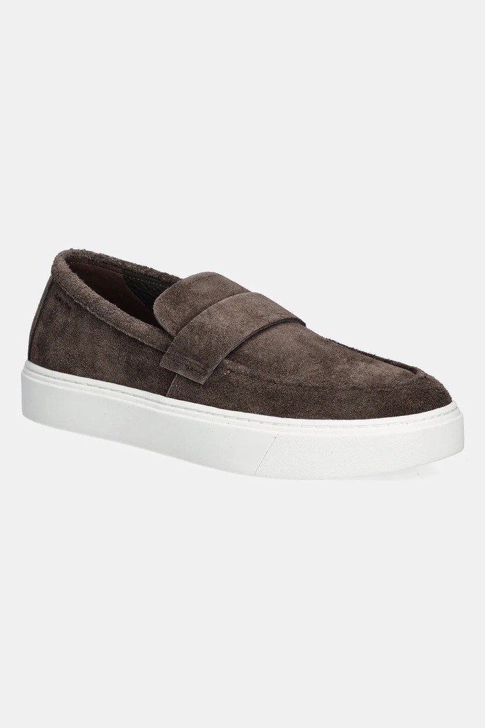 Велурени мокасини Calvin Klein MOCCASIN SUE UNLINED изкуствен кафяв HM0HM01819