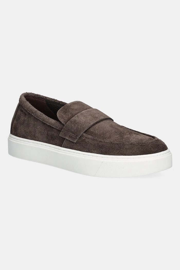 Велурени мокасини Calvin Klein MOCCASIN SUE UNLINED изкуствен кафяв HM0HM01819
