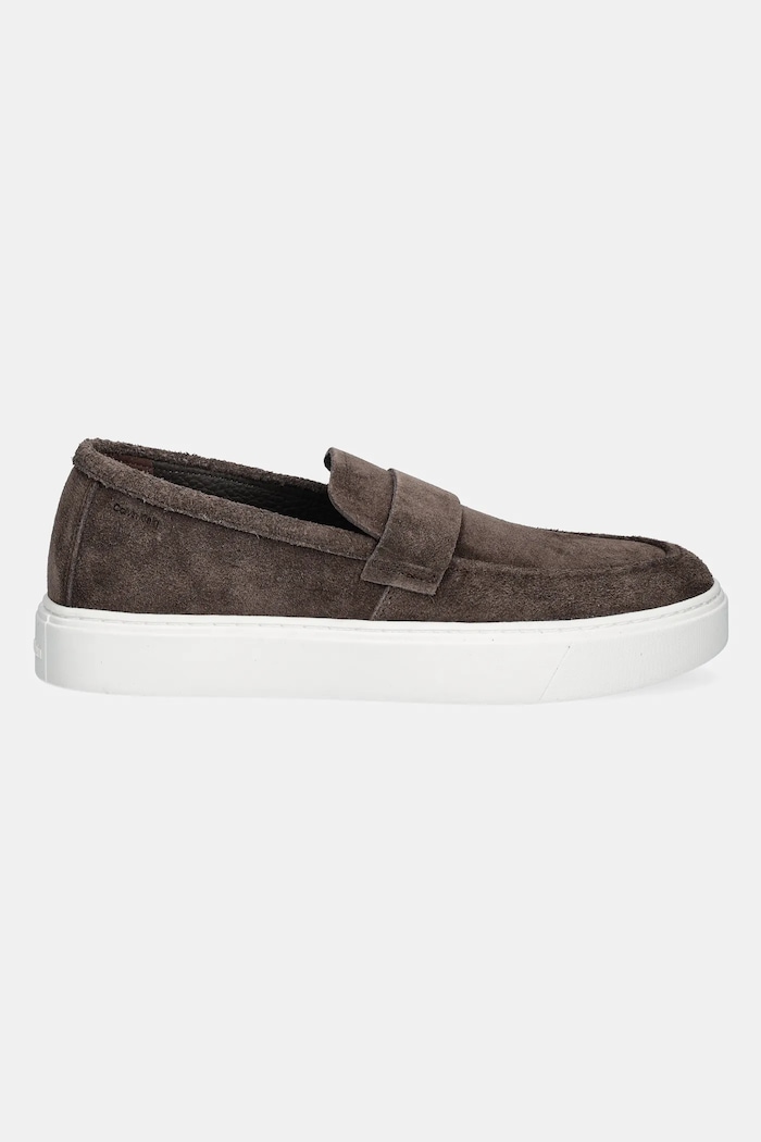 Велурени мокасини Calvin Klein MOCCASIN SUE UNLINED HM0HM01819 кафяв SS25