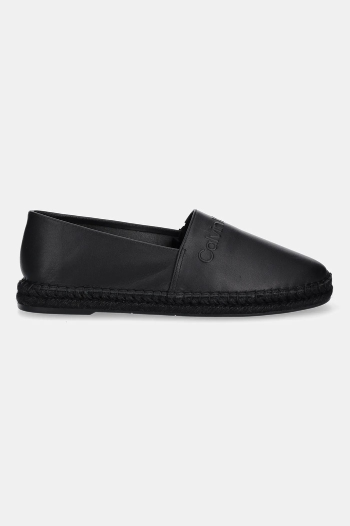 Calvin Klein Espadryle skórzane ESPADRILLE LTH HM0HM01882 czarny SS25
