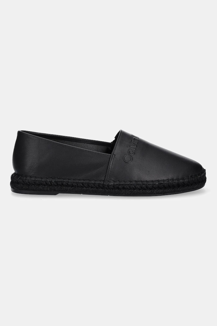 Calvin Klein Espadryle skórzane ESPADRILLE LTH HM0HM01882 czarny SS25
