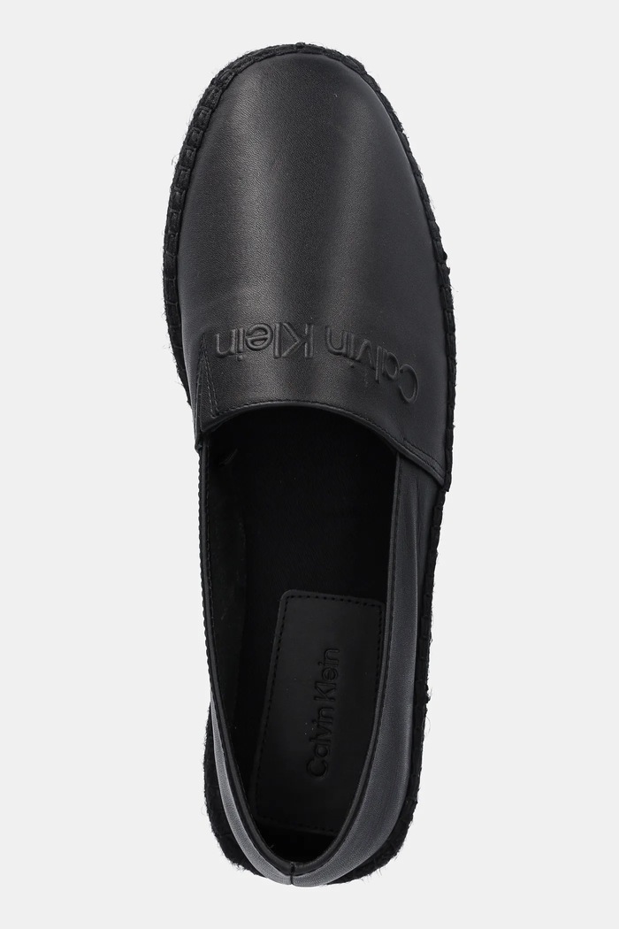 Espadryle skórzane ESPADRILLE LTH Calvin Klein HM0HM01882 czarny
