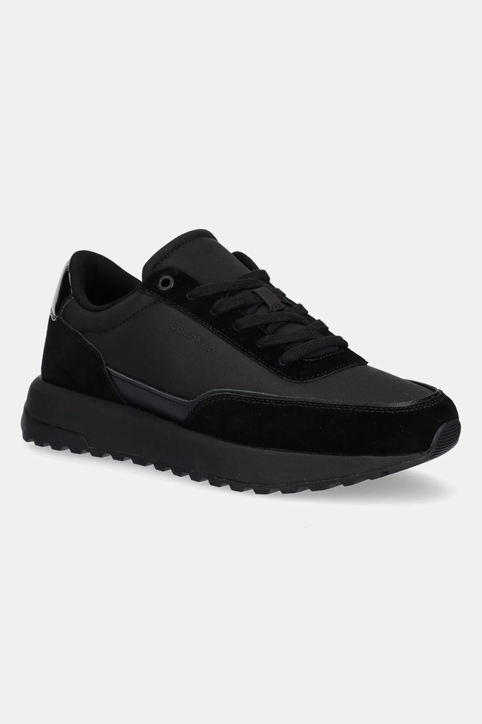 Superge Calvin Klein LOW TOP LACE UP REPREVE MIX Semiš črna HM0HM01714