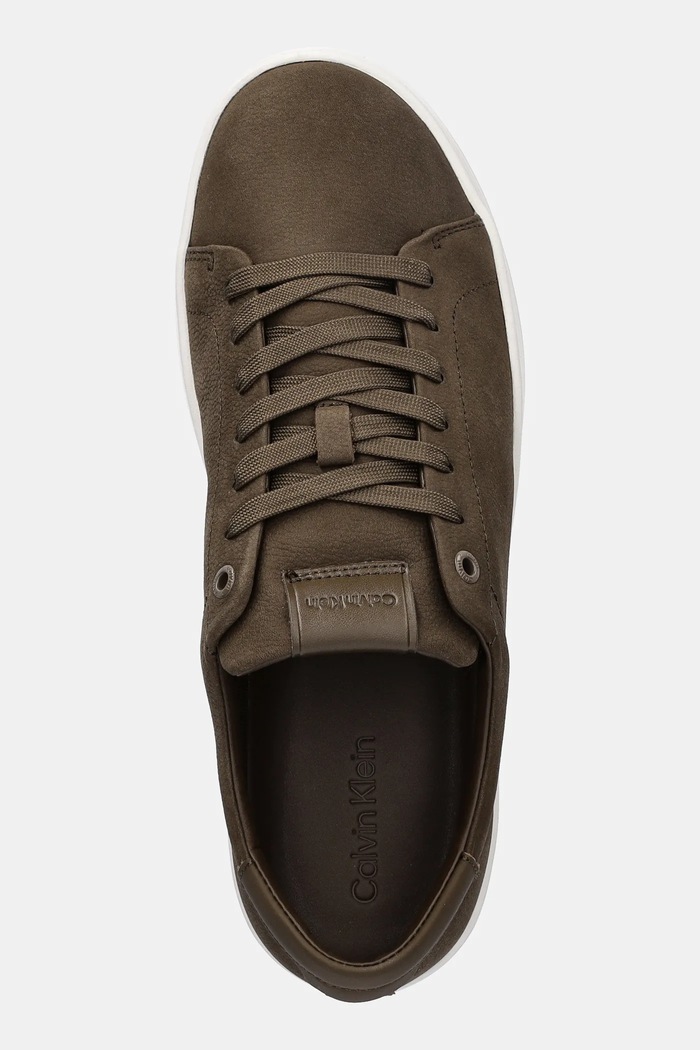 Kožené tenisky Calvin Klein LOW TOP LACE UP NU hnedá HM0HM01758