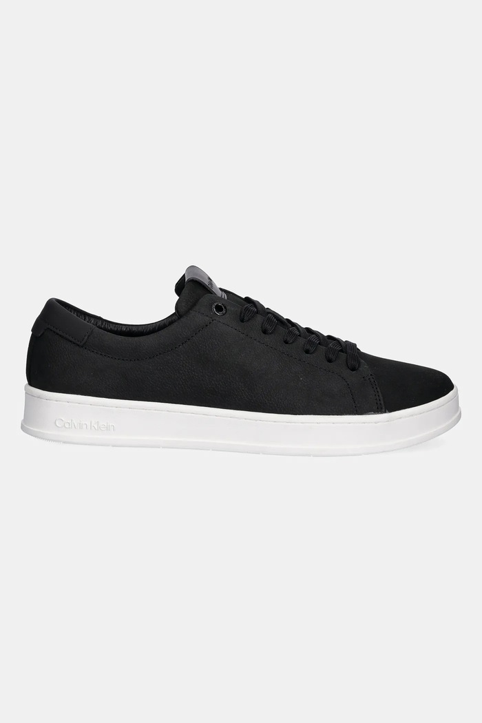 Kožené sneakers boty Calvin Klein LOW TOP LACE UP NU HM0HM01758 černá SS25