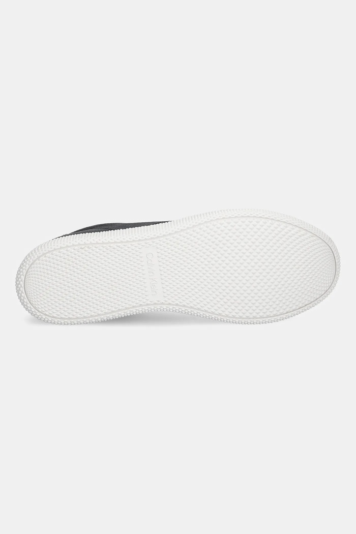 Kožené tenisky Calvin Klein LOW TOP LACE UP TMBL LTH HM0HM01803 čierna