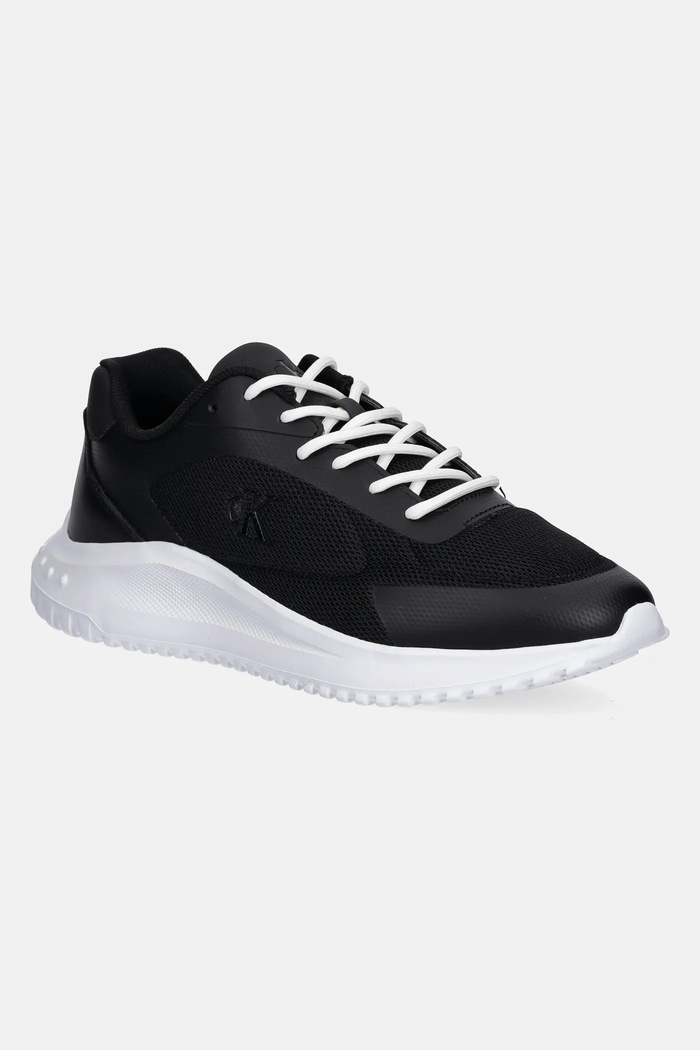 Tenisky Calvin Klein Jeans EVA RUNNER LOW MESH MIX usňová koža čierna YM0YM01185