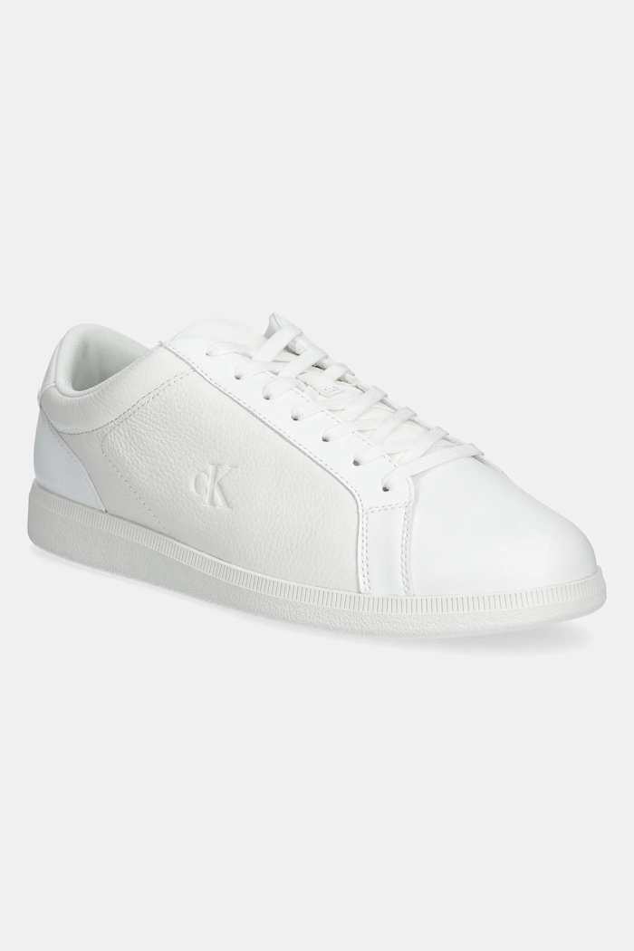 Tenisice Calvin Klein Jeans LOW PROFILE CUPSOLE CM imitacija zrnate kože bijela YM0YM01190
