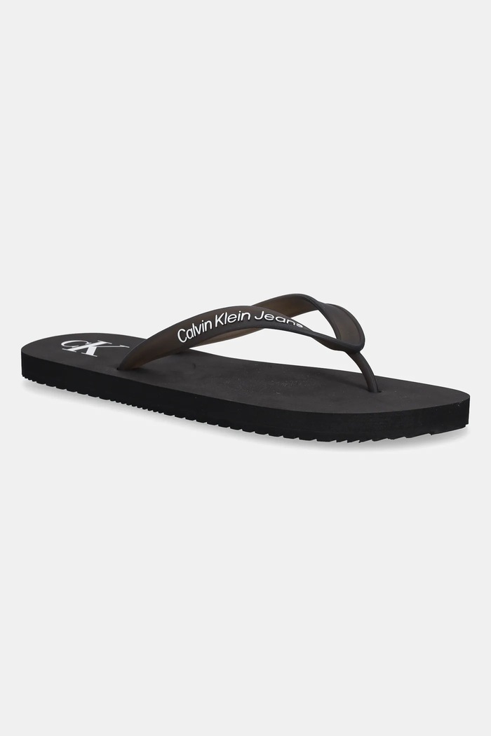 Šľapky Calvin Klein Jeans BEACH SANDAL TRANSPARENT TPU čierna YM0YM01267