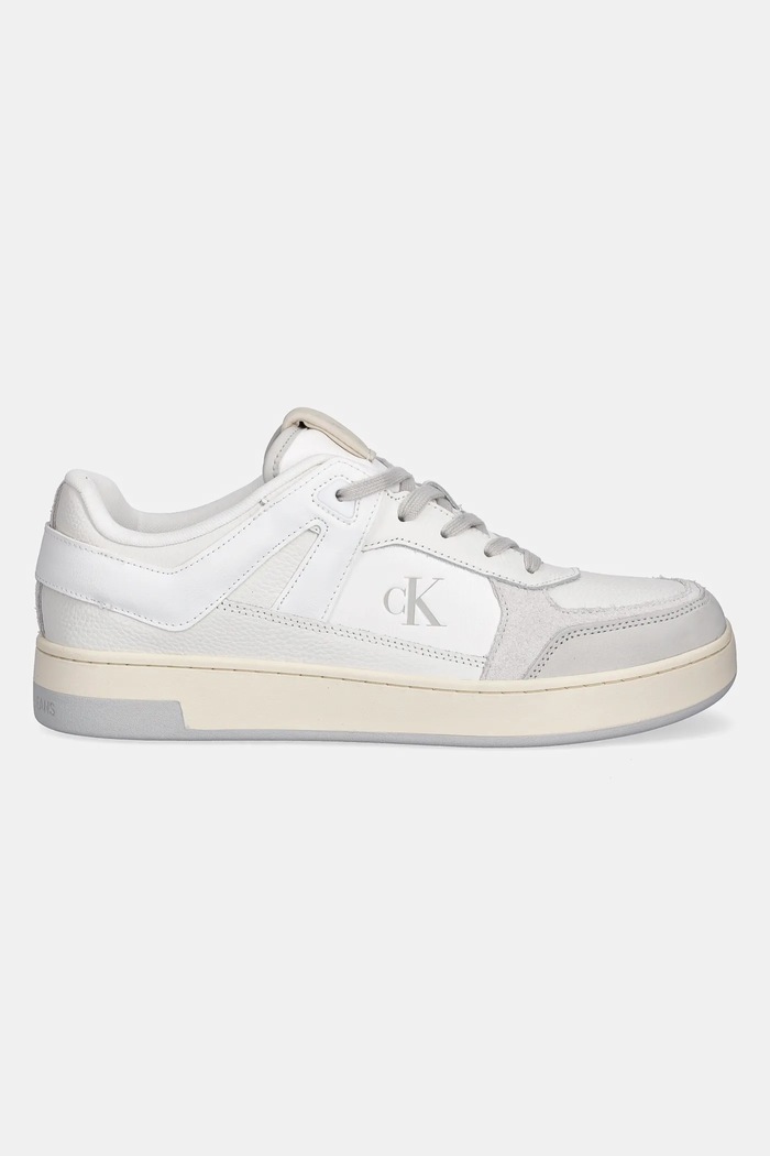 Calvin Klein Jeans pantofi BASKET CUP LOW LACEUP LTH MIX YM0YM01308 alb SS25