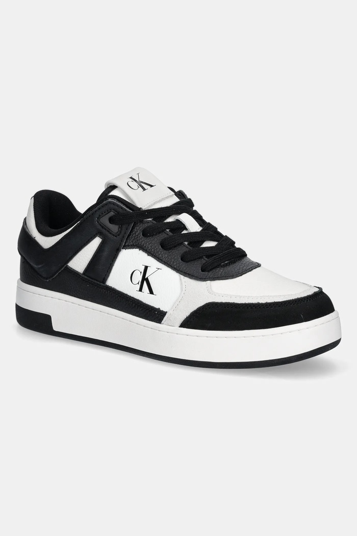 Cipele Calvin Klein Jeans BASKET CUP LOW LACEUP LTH MIX tekstil crna YM0YM01308