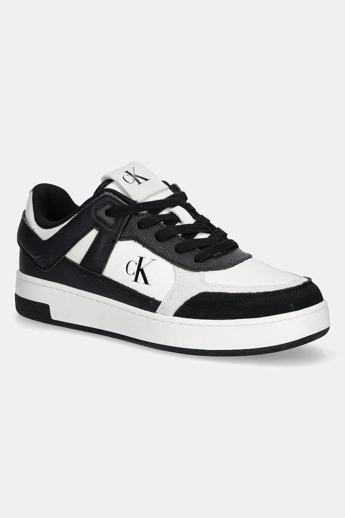 Cipele Calvin Klein Jeans BASKET CUP LOW LACEUP LTH MIX tekstil crna YM0YM01308