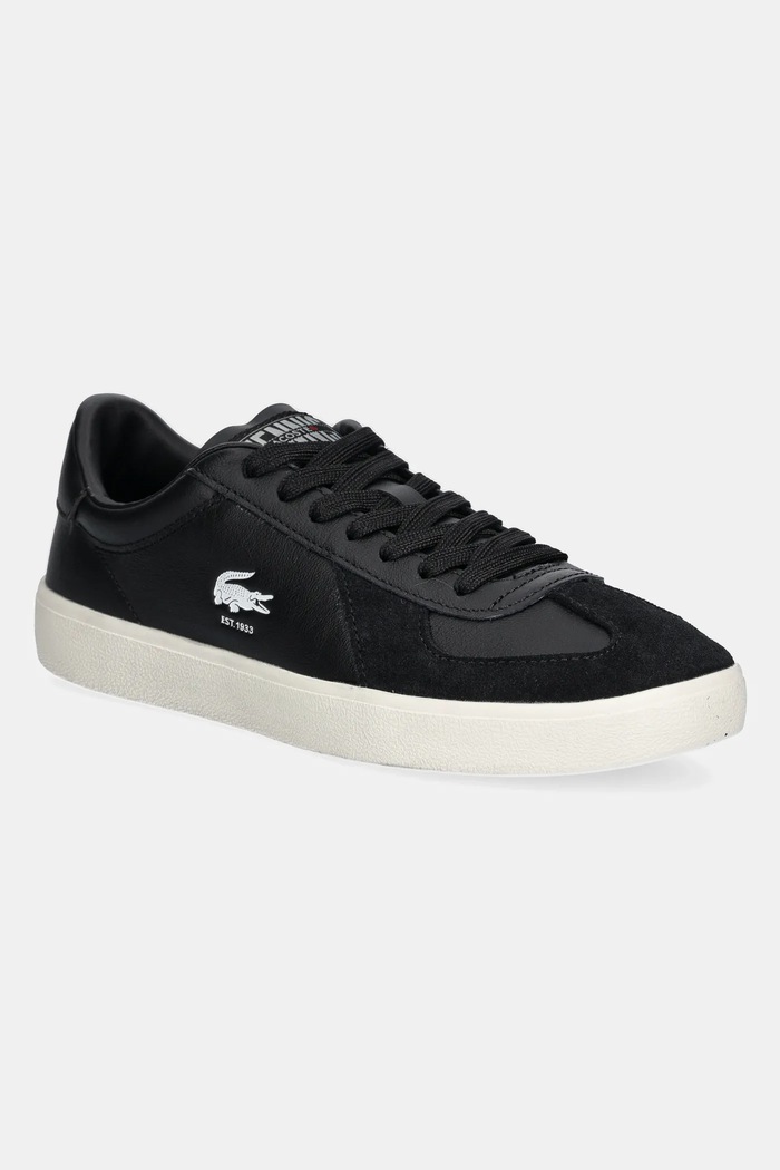 Кожени маратонки Lacoste BASESHOT PRO велур черен 49SMA0063