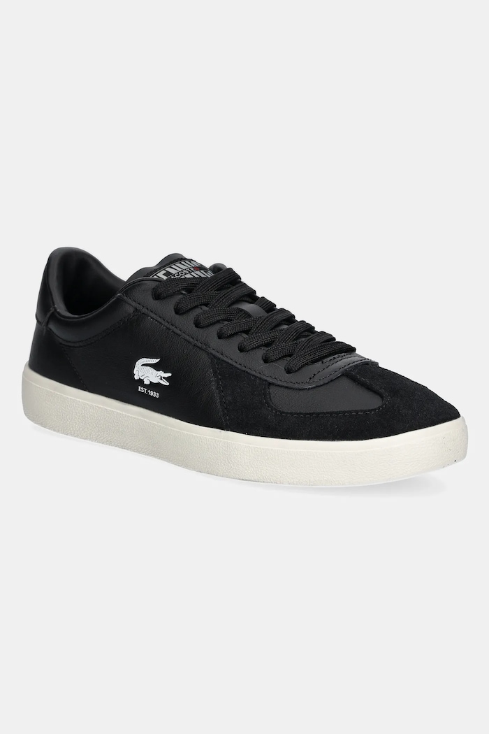 Кожени маратонки Lacoste BASESHOT PRO велур черен 49SMA0063