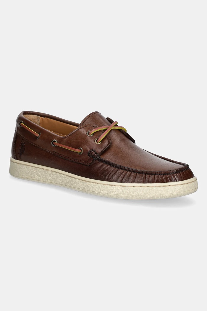U.S. Polo Assn. mokasyny skórzane MIGUEL skóra licowa brązowy MIGUEL001M.5L1