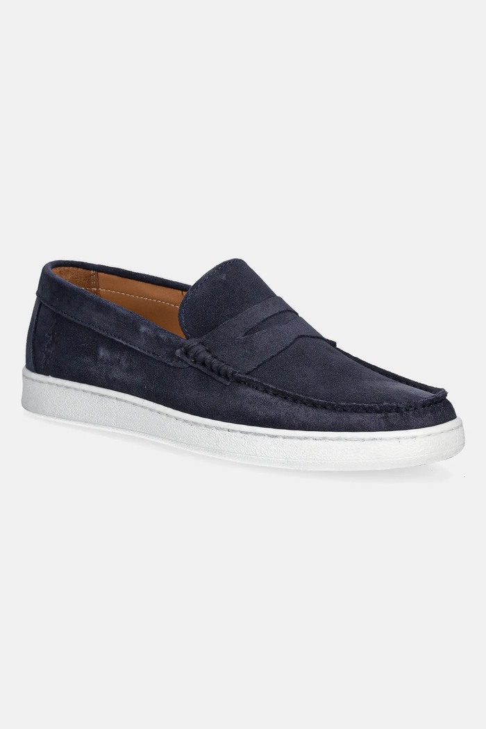 U.S. Polo Assn. mokasyny zamszowe MIGUEL skóra zamszowa granatowy MIGUEL002M.5S1