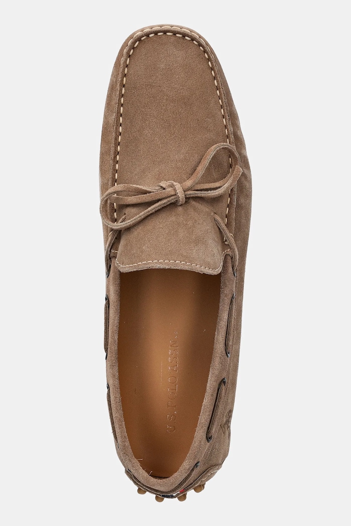 U.S. Polo Assn. mokasyny zamszowe PABLO brązowy PABLO001M.5S1