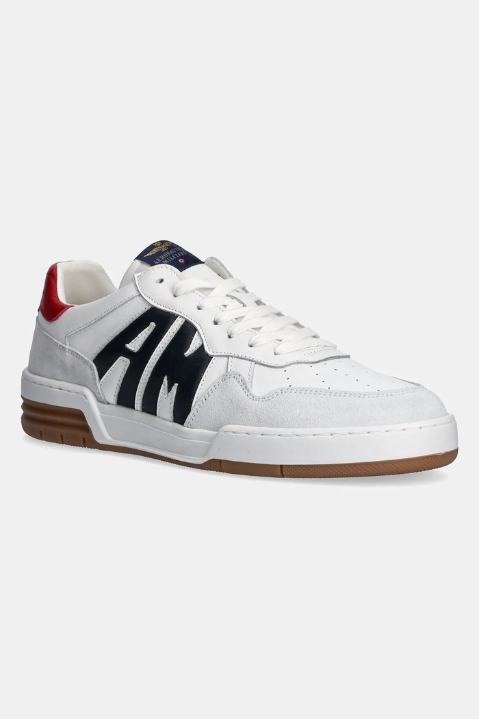 Kožené sneakers boty Aeronautica Militare SC300UXPL212 přírodní kůže bílá SC300UXPL212.94614