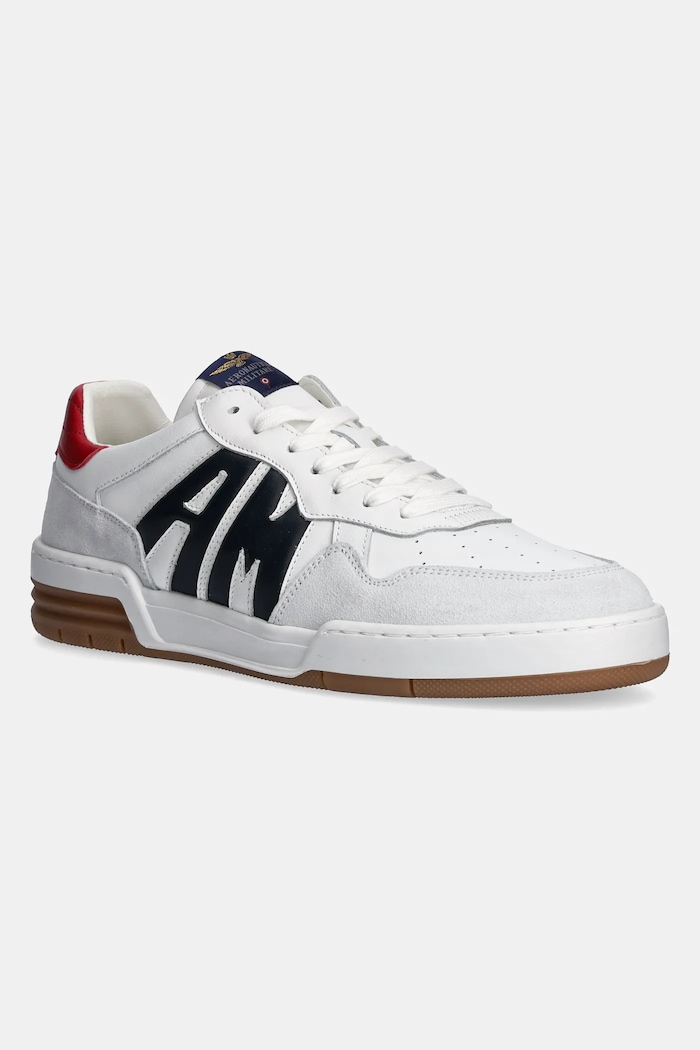 Kožené sneakers boty Aeronautica Militare SC300UXPL212 přírodní kůže bílá SC300UXPL212.94614
