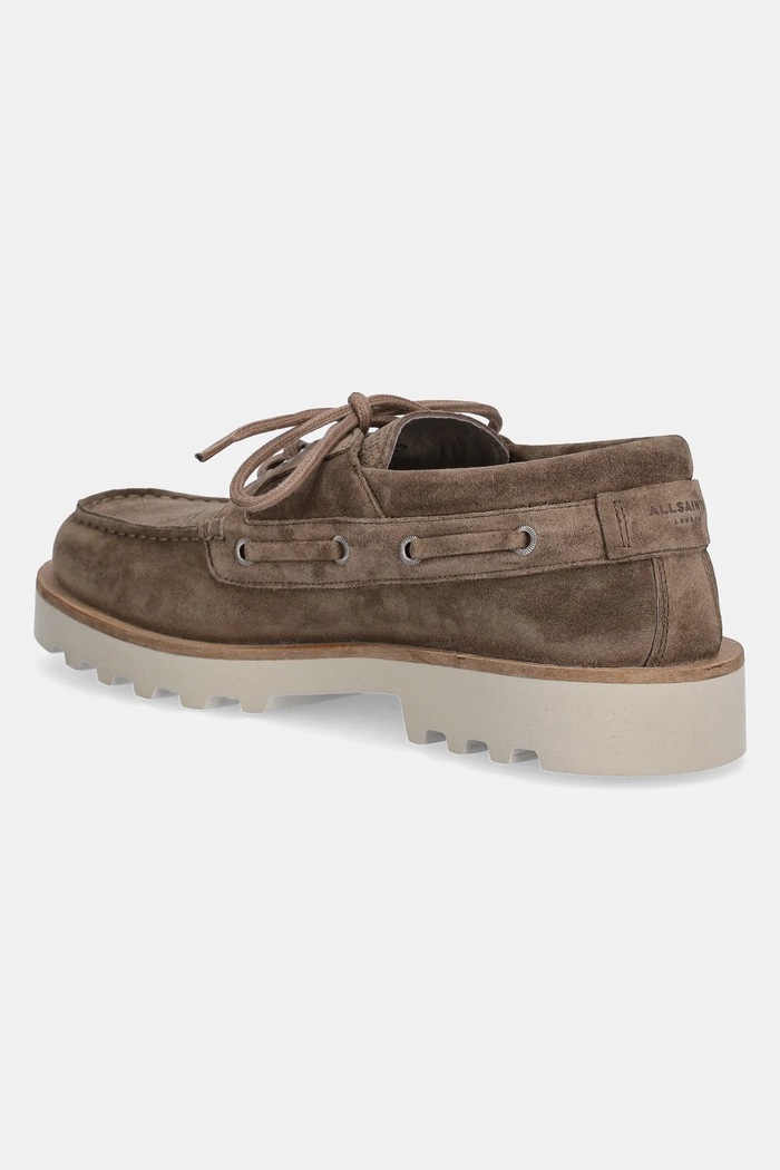 Obuwie AllSaints półbuty zamszowe Skiff Suede Shoe M012FC brązowy