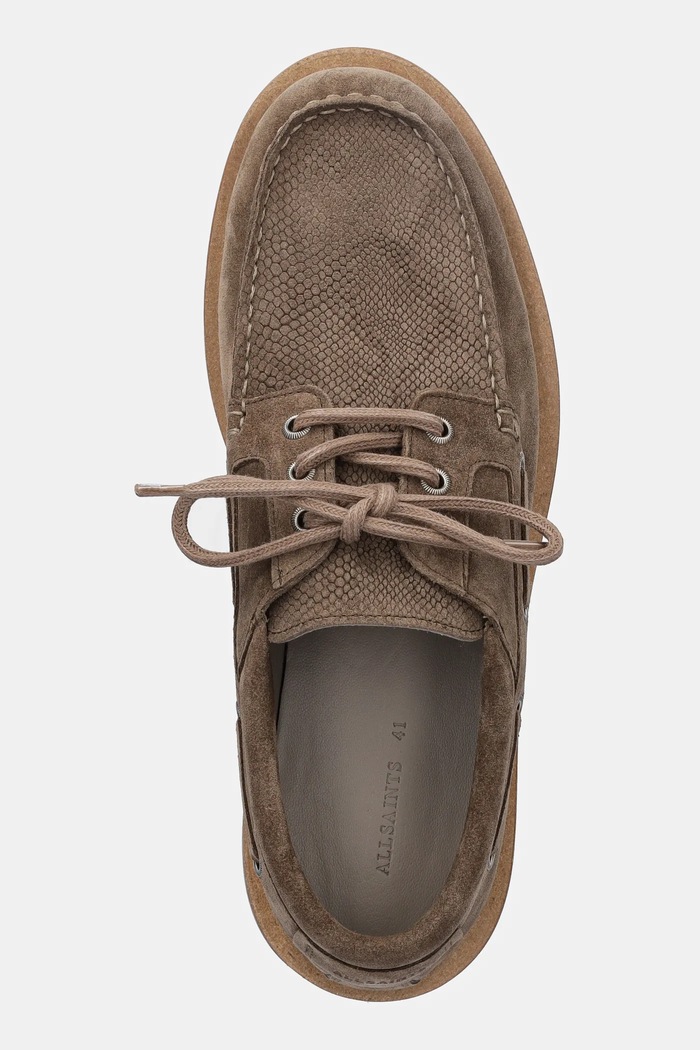 AllSaints półbuty zamszowe Skiff Suede Shoe brązowy M012FC