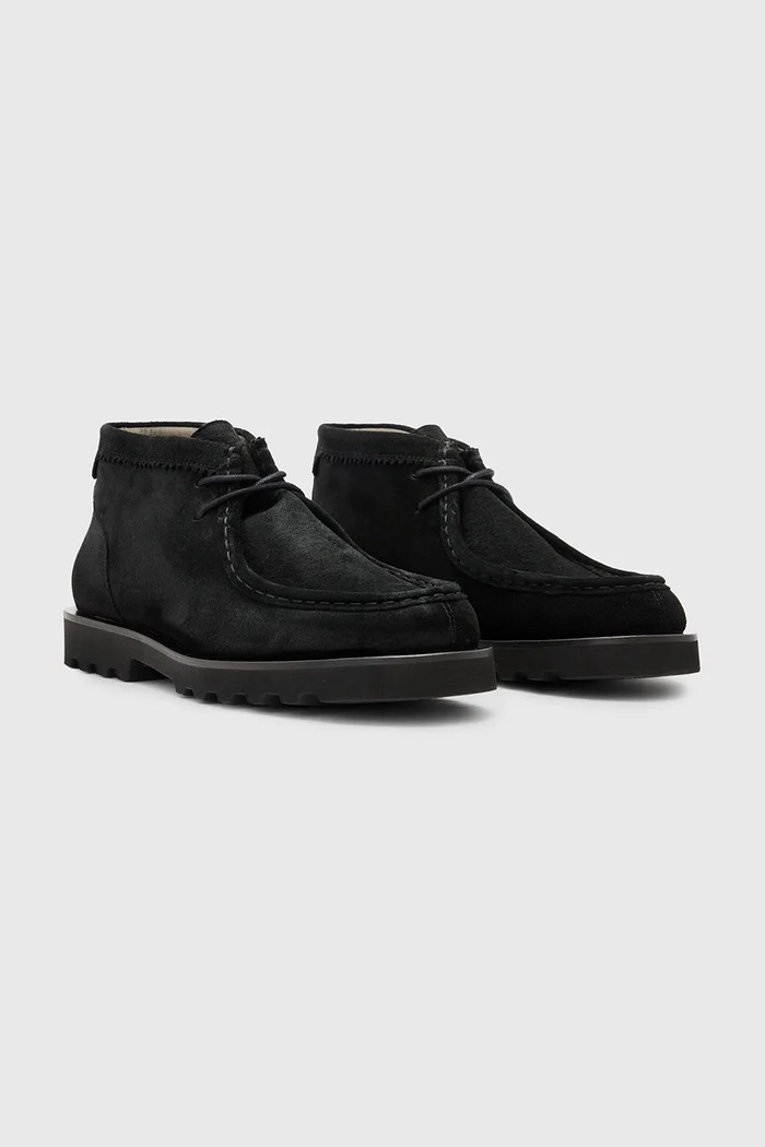 AllSaints buty zamszowe Skiff Suede Boot M015FC.BLK czarny SS25