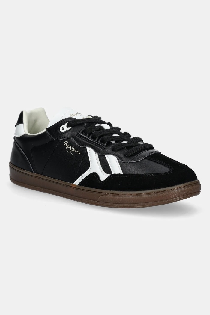 Sneakers boty Pepe Jeans BALL CLASS M semišová kůže černá PMS00042