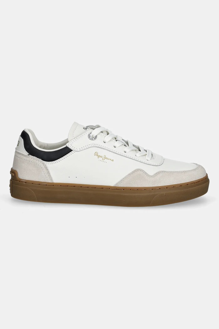 Kožené sneakers boty Pepe Jeans CAMDEN COLLAR M PMS00046 béžová SS25