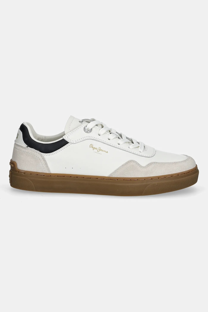 Kožené sneakers boty Pepe Jeans CAMDEN COLLAR M PMS00046 béžová SS25