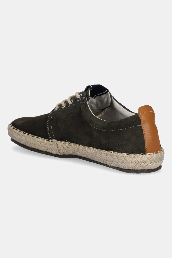 Încălțăminte Pepe Jeans Espadrile din piele întoarsă TOURIST WEST PMS10336 verde