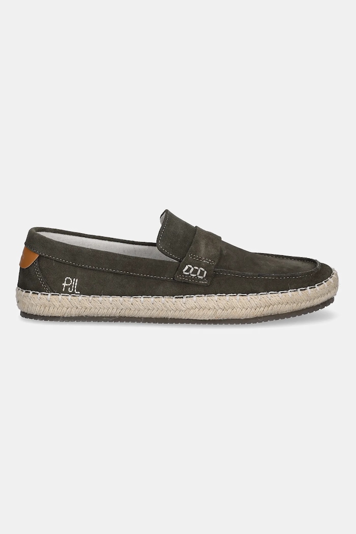 Espadrile od brušene kože Pepe Jeans TOURIST COAST PMS10337 zelena SS25