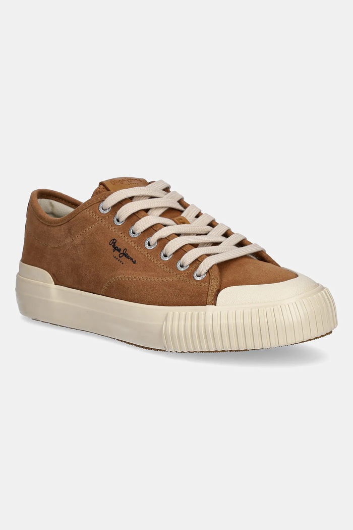 Pepe Jeans scarpe da ginnastica in camoscio BEN SUEDE M Planet friendly marrone PMS31074