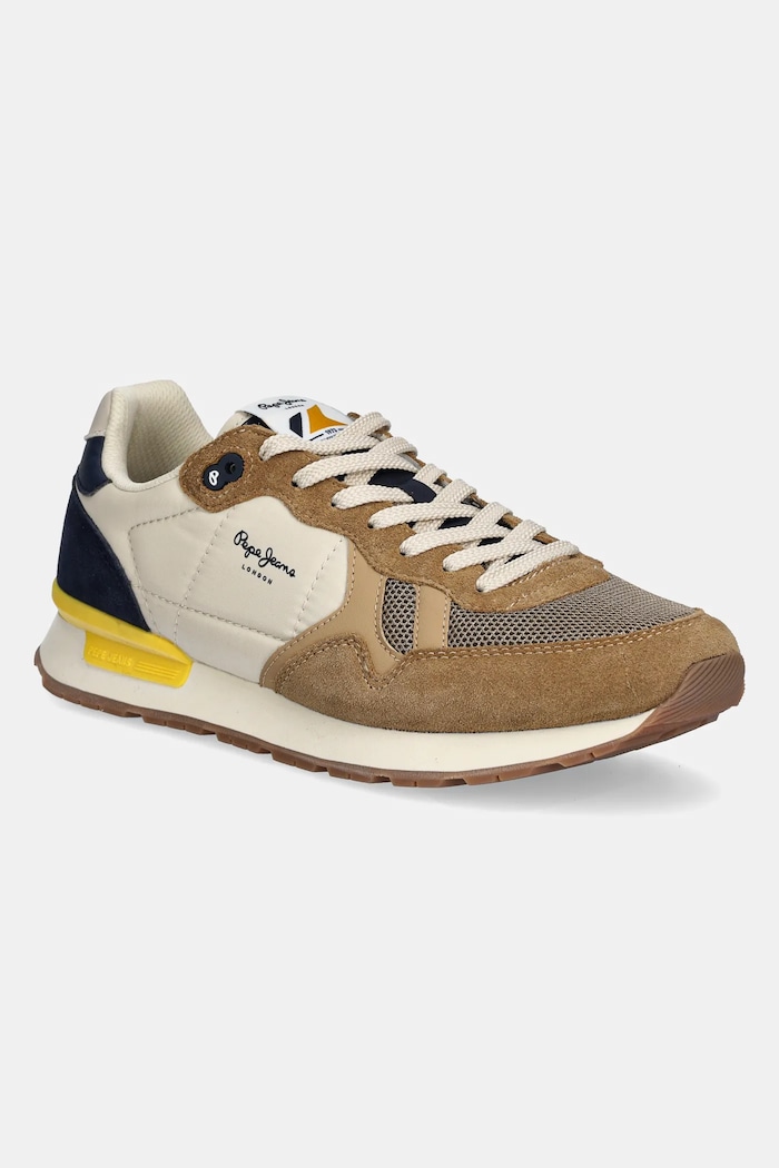 Pepe Jeans sneakersy BRIT CAMP M tekstylny brązowy PMS40030
