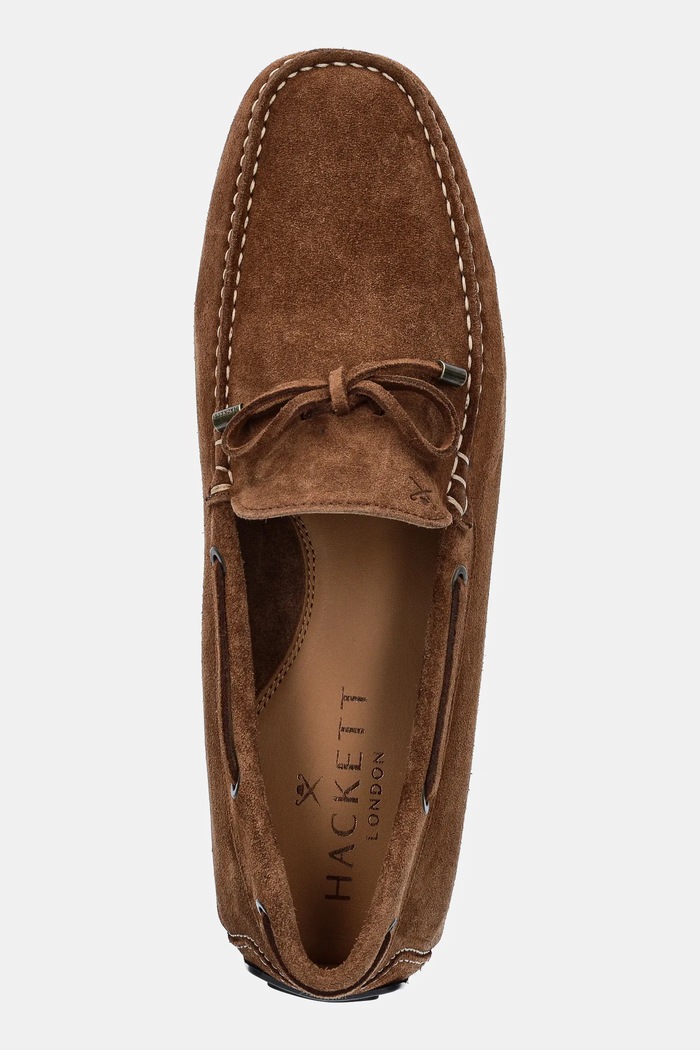 Semišové mokasíny Hackett London DRIVER LACE hnedá HMS21484