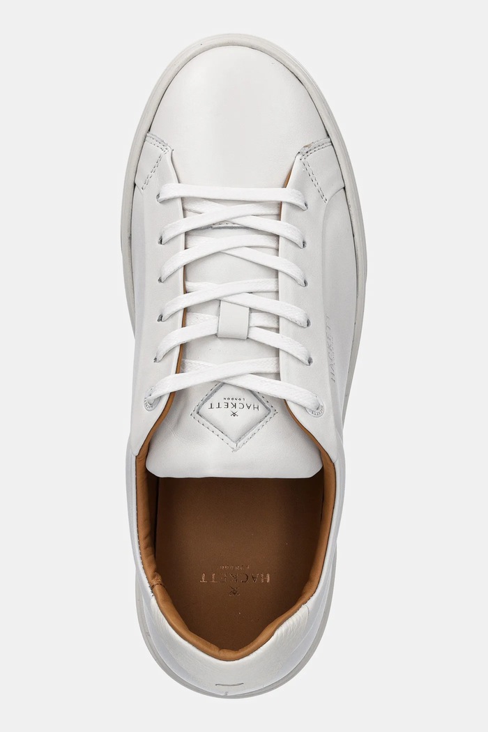 Sneakers din piele HACKNEY LACE Hackett London HMS21471 alb