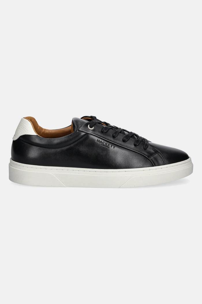 Kožne tenisice Hackett London HACKNEY LACE HMS21471 crna SS25