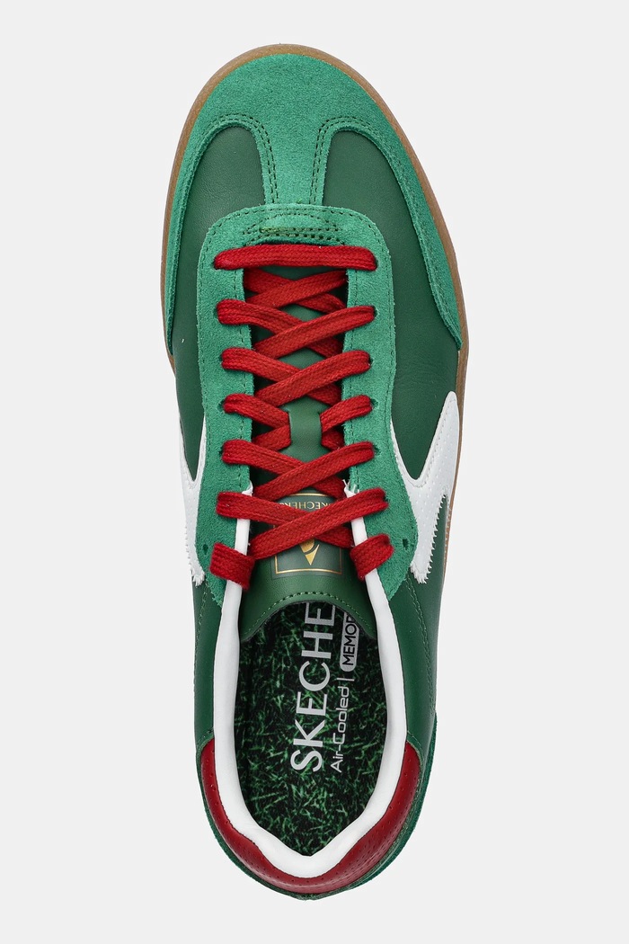 Skechers sneakersy skórzane HOTSHOT zielony 254152