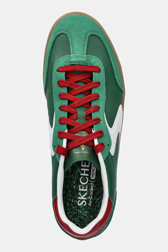 Skechers sneakersy skórzane HOTSHOT zielony 254152
