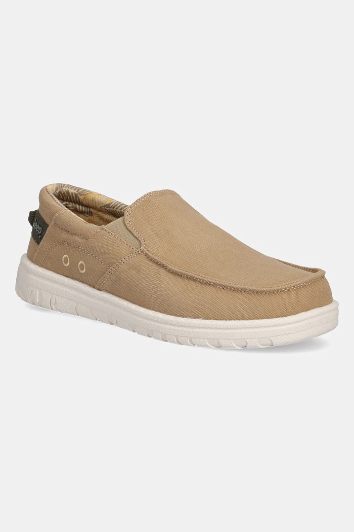 Ниски кецове Jeep SAMOA SLIP ON CVS без закопчаване кафяв JM51033A