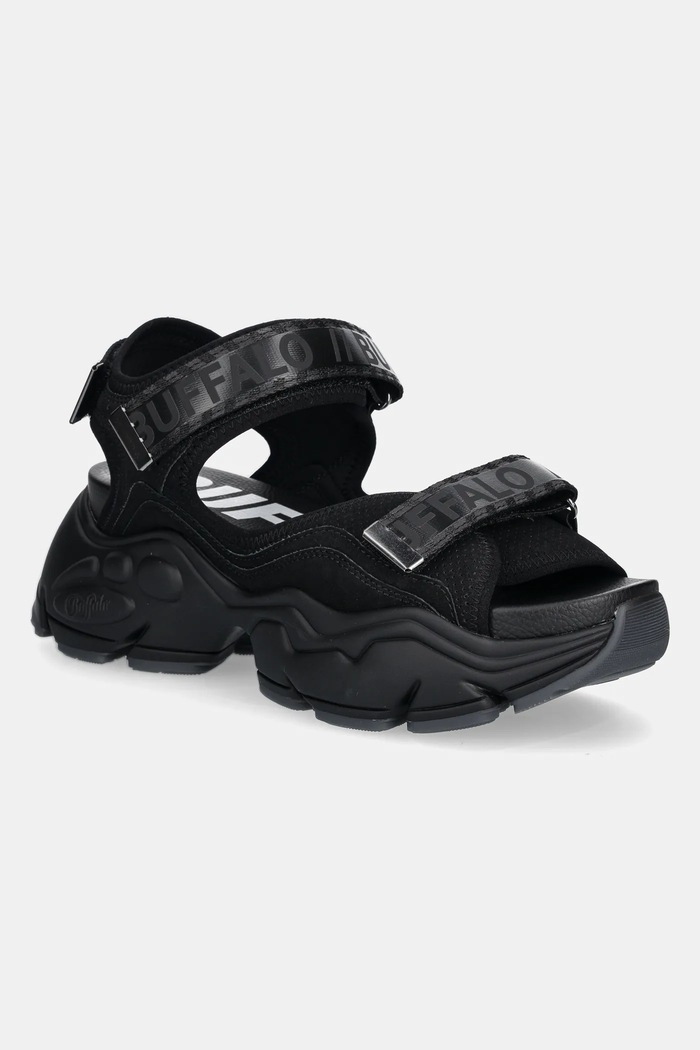 Sandali Buffalo Binary 0 Bs Sintetični črna 1441002.BLK