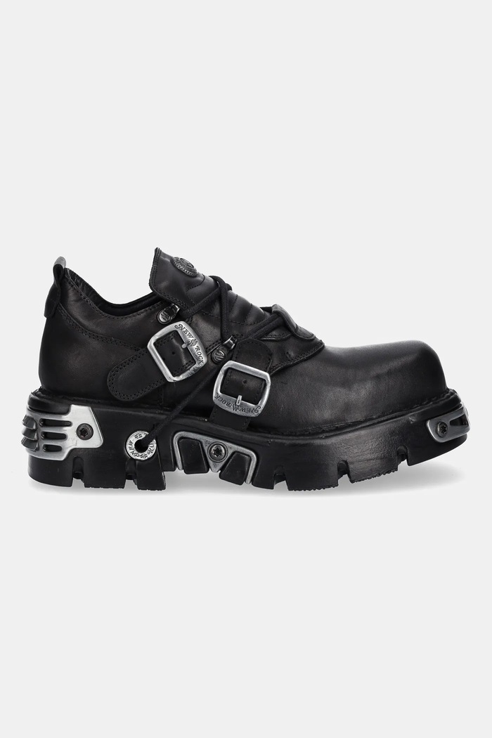 New Rock scarpe in pelle METALLIC M.994.C2 nero SS25