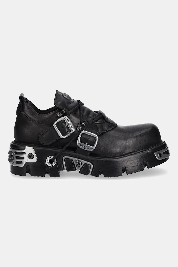New Rock scarpe in pelle METALLIC M.994.C2 nero SS25