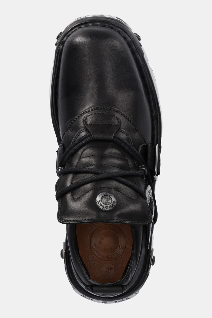 New Rock scarpe in pelle METALLIC nero M.994.C2