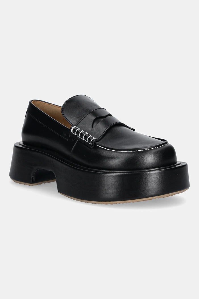JW Anderson mokasyny skórzane Platform Moccasin casual czarny FW0168.LA0020.999