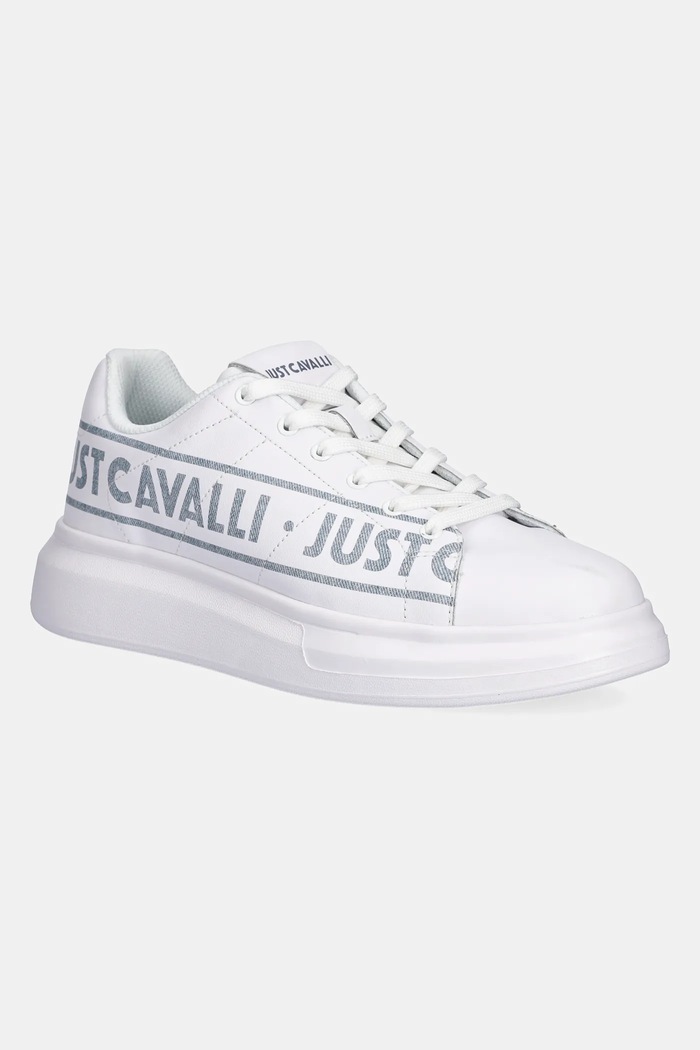 Just Cavalli bőr sportcipő alacsony fehér 78QA3SBCZPA95003