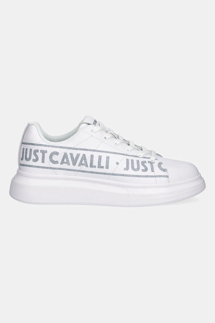 Just Cavalli bőr sportcipő 78QA3SBCZPA95003 fehér SS25