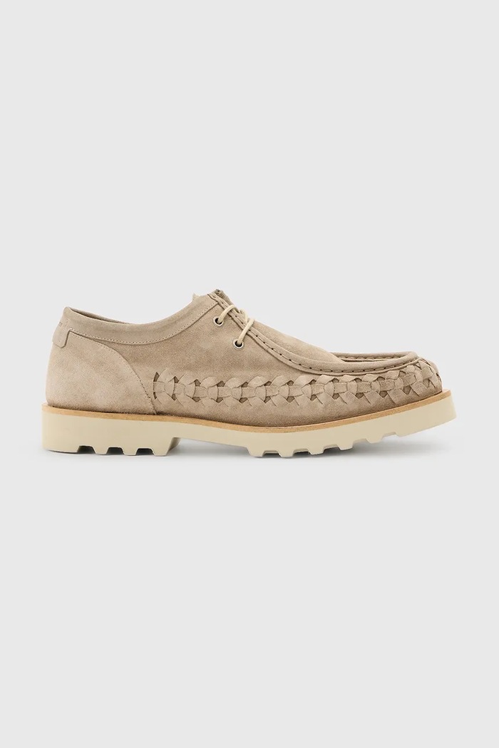 Semišové polobotky AllSaints Skiff Woven Shoe casual béžová M057FC