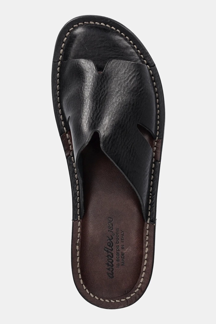 Шкіряні шльопанці Astorflex Haichflex чорний HAICHFLEX.001101